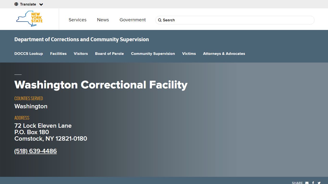 Washington Correctional Facility | Department of Corrections and ...