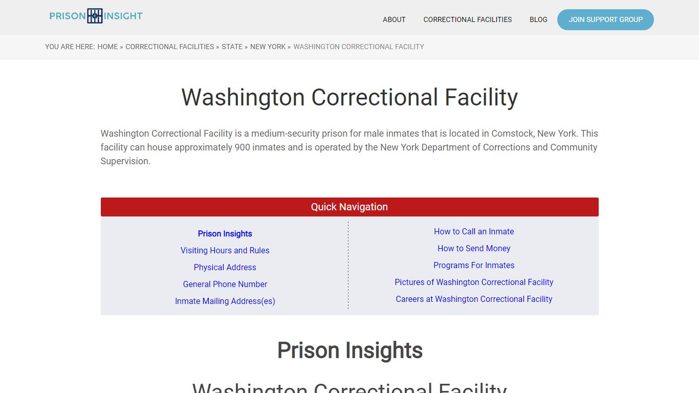 Washington Correctional Facility - Prison Insight
